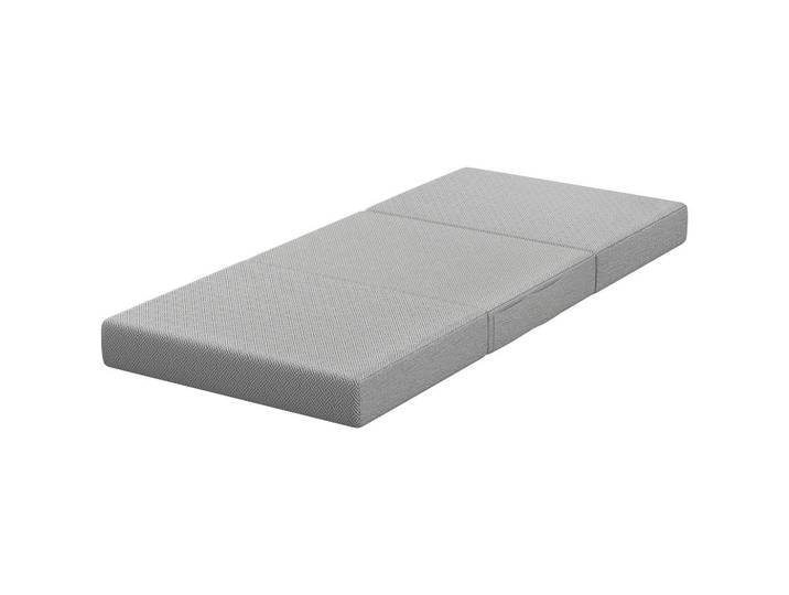Homcom Klappmatratze Strickstoff 100 Prozent Polyester Gel-Memory-Schaum Hellgrau, Füllung: Schaumstoff, 90x200 cm, Bezug abnehmbar/waschbar, Schlafzimmer, Matratzen