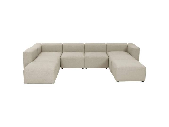 Wohnlandschaft Lena Creme Flachgewebe