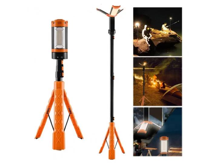 Lampe de travail LED pliante pour Camping, avec support télescopique, lampe d'inspection de Garage, 5 Modes d'éclairage pour atelier de chantier de travail