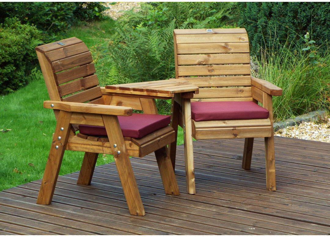 Union Rustic Farrell Solid Wood Outdoor Bench Burgundy 98cm H X 180cm W X 90cm D