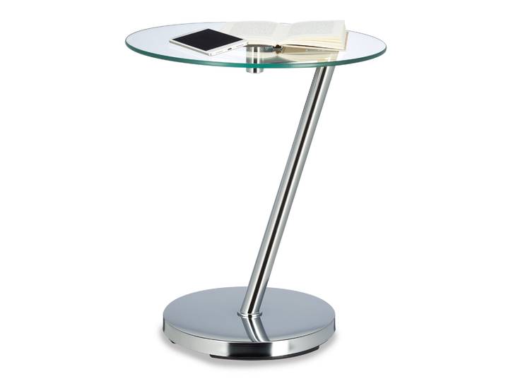 Kaffeetisch Glas und Metall Silber-Transparent