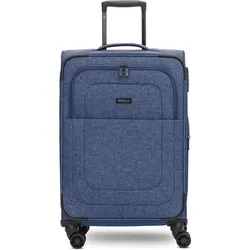 Redolz Essentials 12 MEDIUM 4-Rollen Trolley 67 cm mit Dehnfalte, Koffer, Blau
