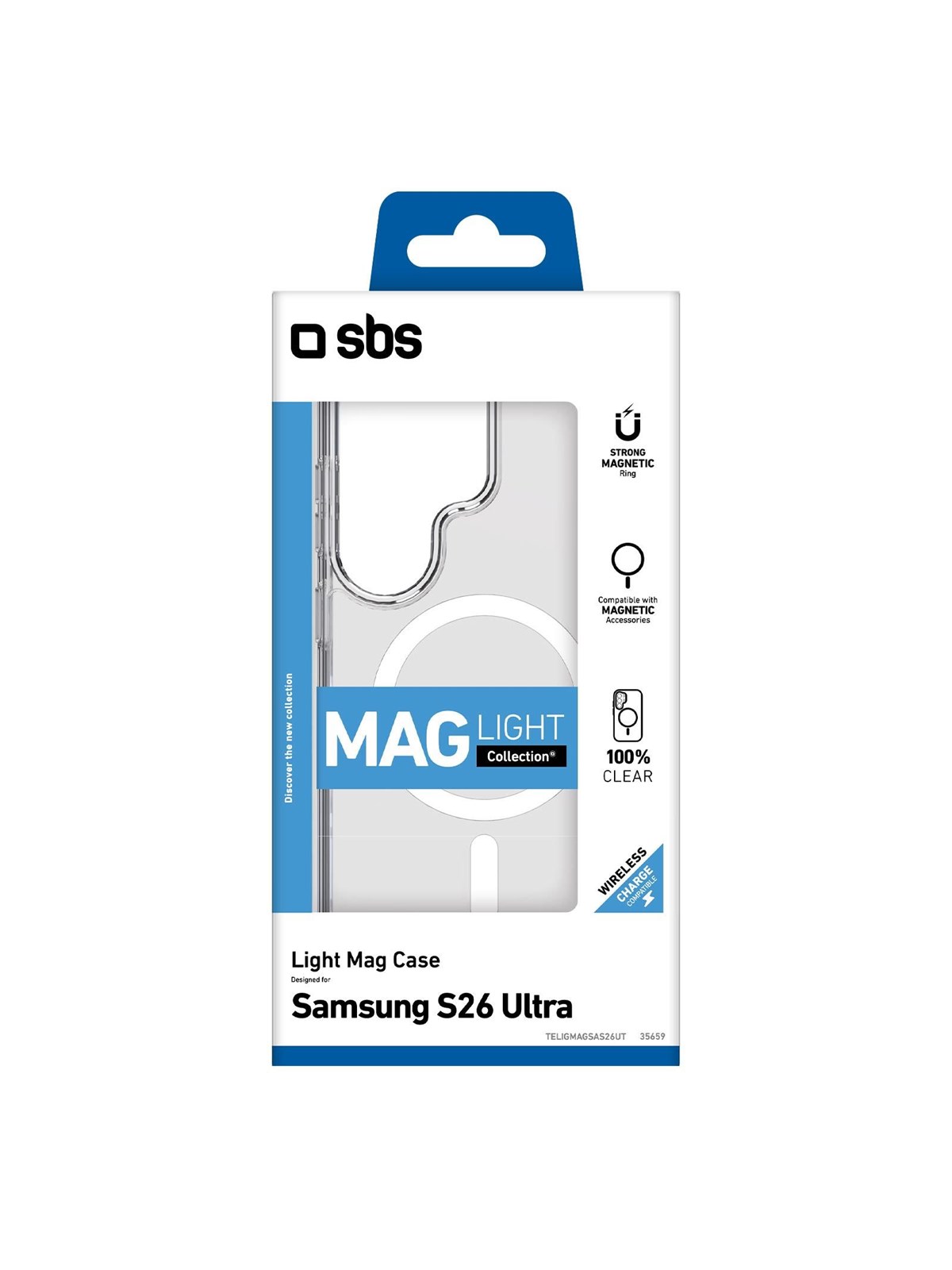 SBS Cover Light Mag Protective Case for Samsung Galaxy S26 Ultra Compatible with MagSafe - Transparent