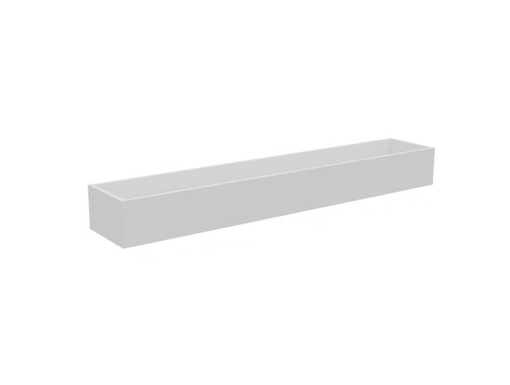 Bac de rangement supérieur rectangle pour table Alto L. 140 cm - H. 15 x L. 137,5 x P. 24 cm - Blanc