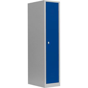Lüllmann Spind 515111, blau, 1 Abteil mit Trennwand, Drehriegelschloss, 42 x 180 cm