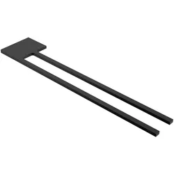 kalb   Handtuchhalter Slim mit zwei Stangen für Waschtisch, schwarz, Aluminium, Länge: 400mm, Höhe: 6mm, Tiefe: 80mm
