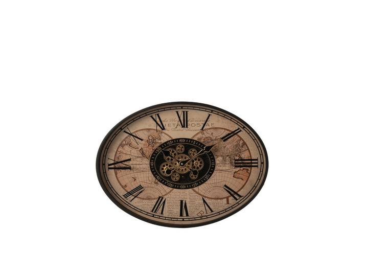 Ambia Home Wanduhr, Schwarz, Beige, Metall, Kunststoff, Glas, 48x8x64 cm, Dekoration, Uhr, Wanduhren