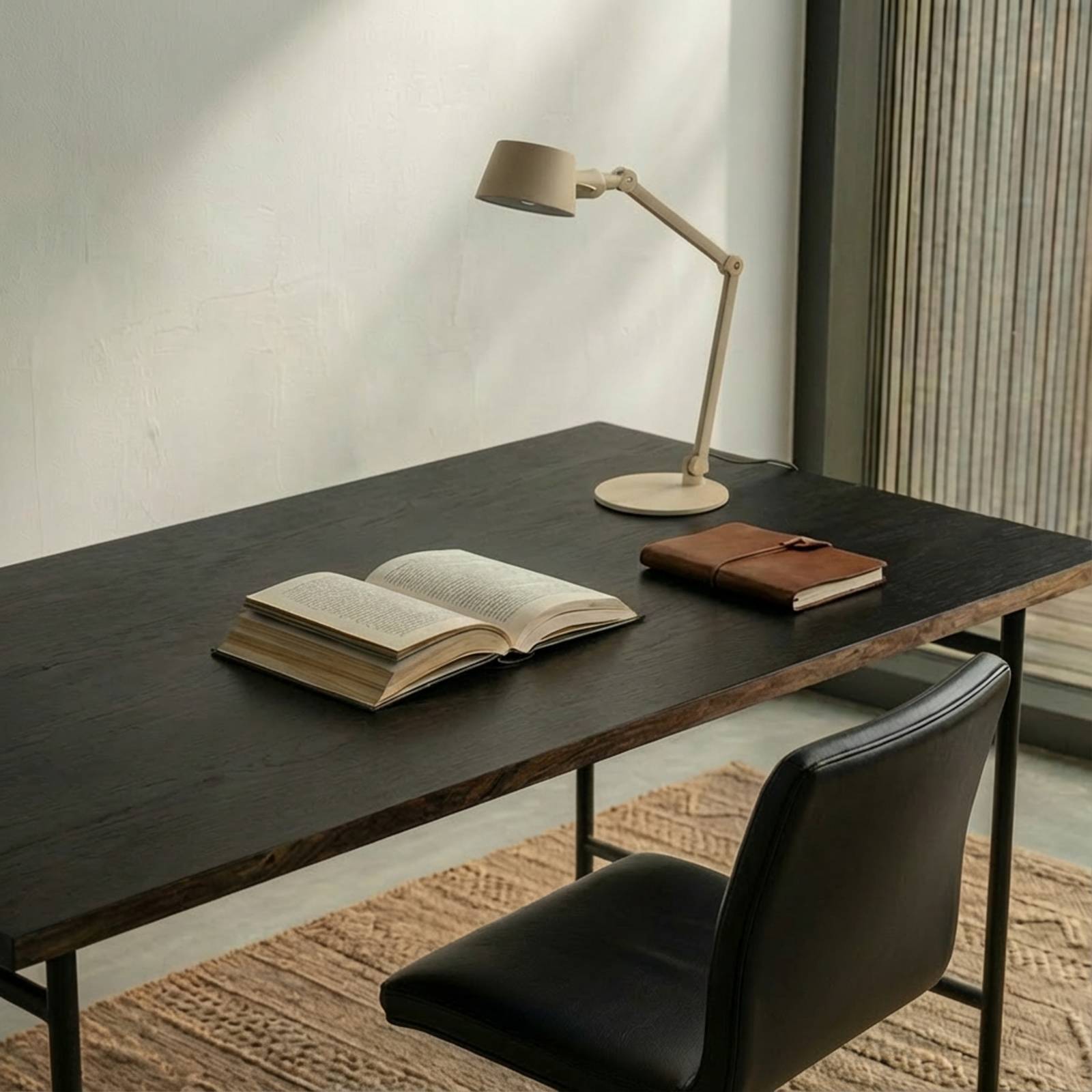Schreibtischlampe Silka Lucande, creme / amber, für Wohn- / Esszimmer, Metall, Modern, Tischlampe