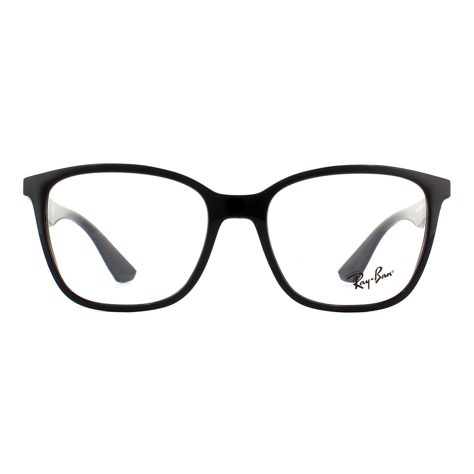 Ray-Ban Square glanzende zwarte unisex dames bril frames