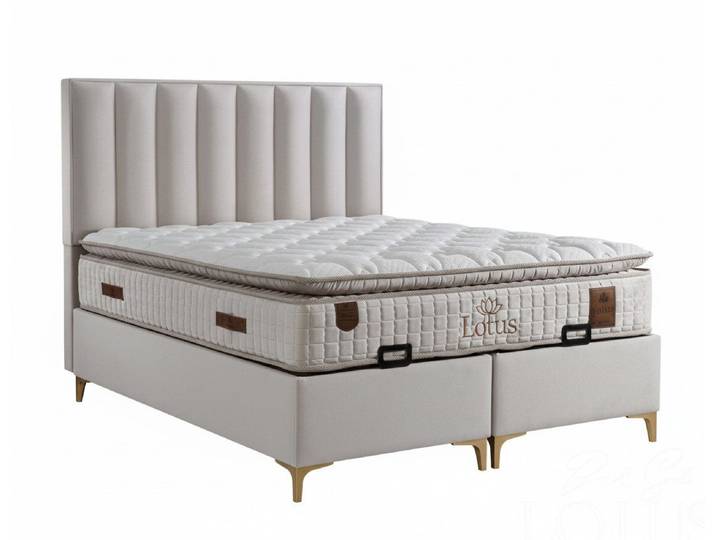 JVmoebel Boxspringbett Bett mit Matratze Moderner Stil Weiche Polsterung Bett mit Stauraum