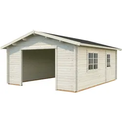 Palmako Garage Roger 27,7 m2 - 70 mm - ohne Tor Transparent tauchimprägniert