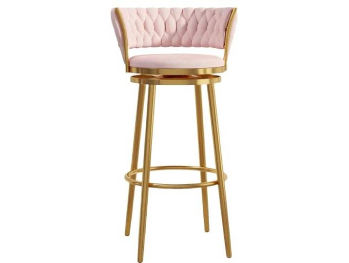 twwhyg Drehbarer Barhocker aus Samt, 76,2 cm (30 Zoll), Thekenhöhe, mit geschwungener, gewebter Rückenlehne und Fußstütze, Moderne Metallbeine(Pink 2,Set of 1)