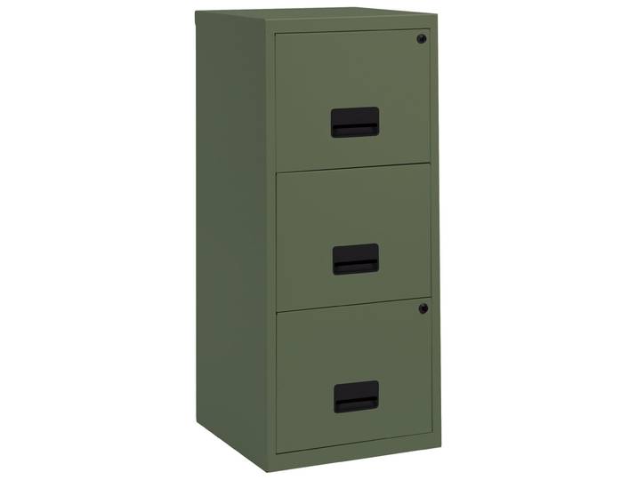Classeur Métal Pratic 3 tiroirs pour dossiers suspendus - Corps Vert - Tiroirs Vert