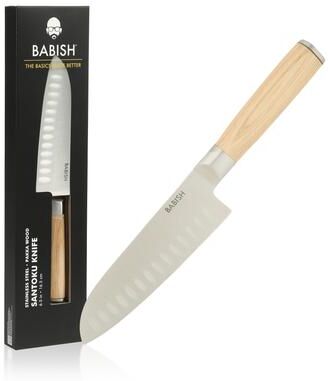 Babish High Carbon 1.4116 German Steel Full Tang 6.5-Inch Santoku Knife - for Chopping, Slicing, Dicing & Precision Prep