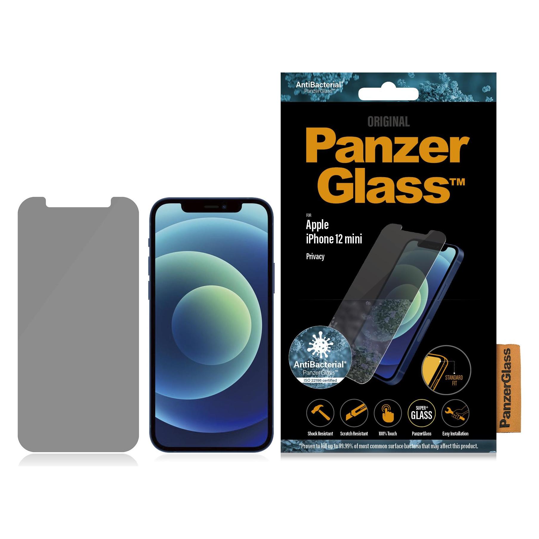 PanzerGlass Screen Protector Privacy (1 Stk., Apple iPhone 12 mini) (P2707)