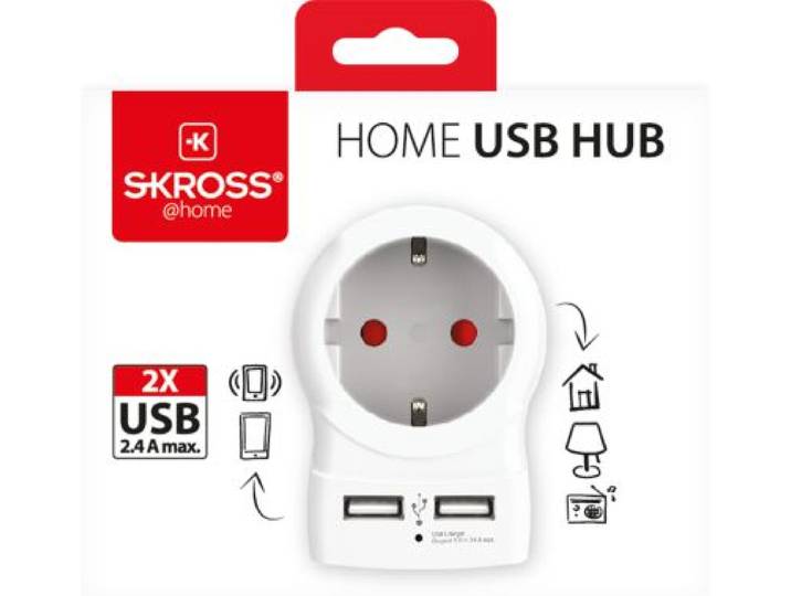 Skross - Adaptateur De Voyage Prise Europe + 2 Usb