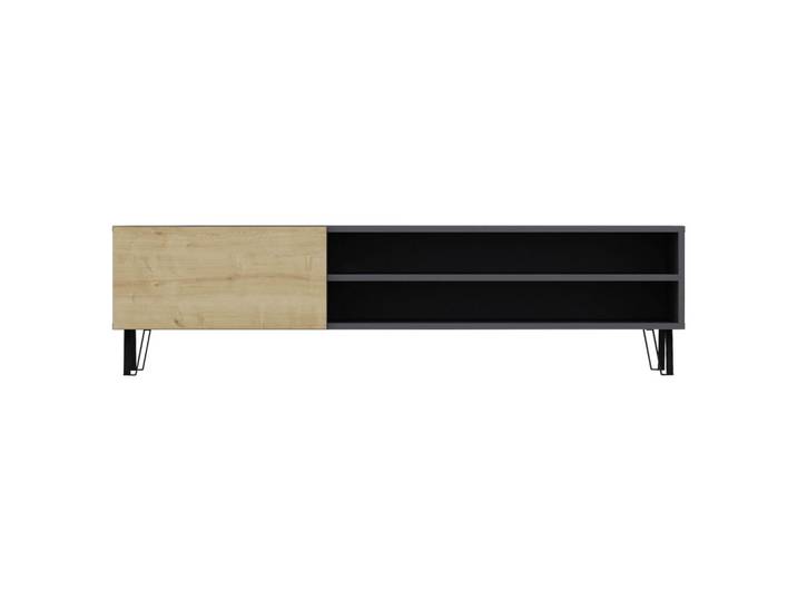 Livetastic Lowboard Vienna, Anthrazit, Eiche, Metall, 160x47x37.4 cm, Wohnzimmer, Wohnwände, Lowboards