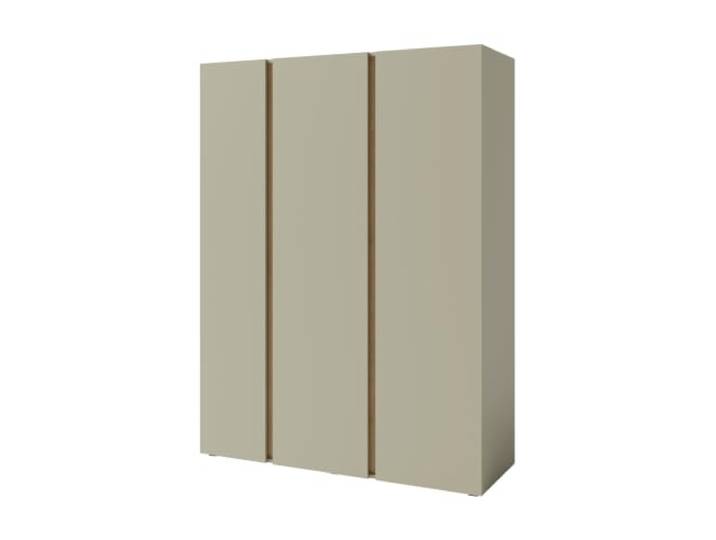 Kleiderschrank LICO 3-türig mit 8 Regalböden, 2 Kleiderstangen, Eukalyptus wählbar in Sandbeige oder Eukalyptus, Breite: 145 cm