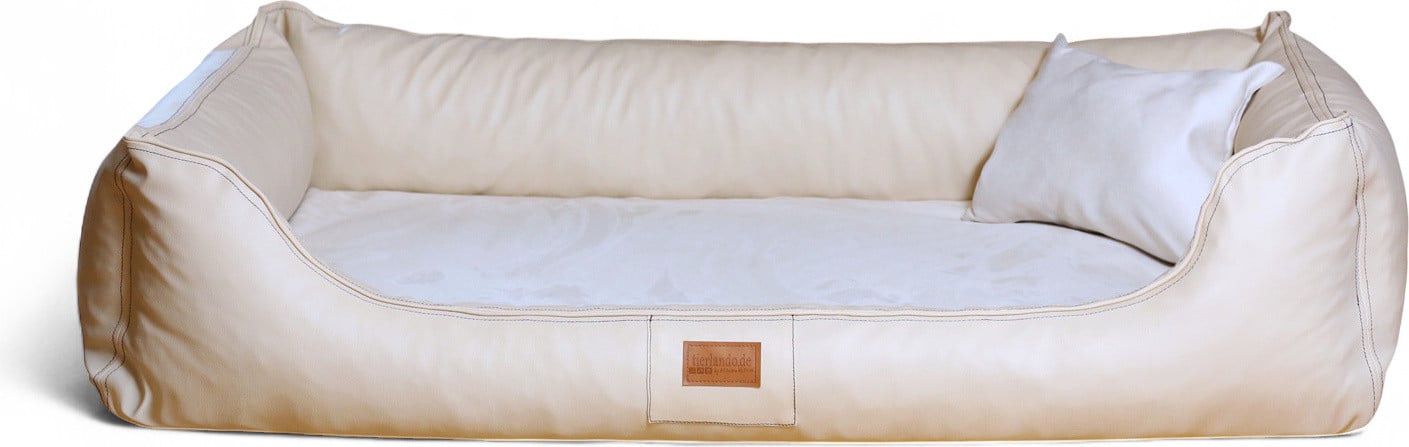 Tierlando MADDOX VIP Orthopedisch Hondenbed met Visco en Velours Kunstleer - Crème