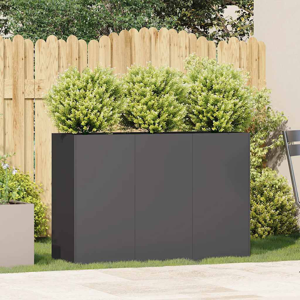 Brayden Studio Planter 120X40x80 Cm Cold-Rolled Steel Black 80cm H X 40cm D