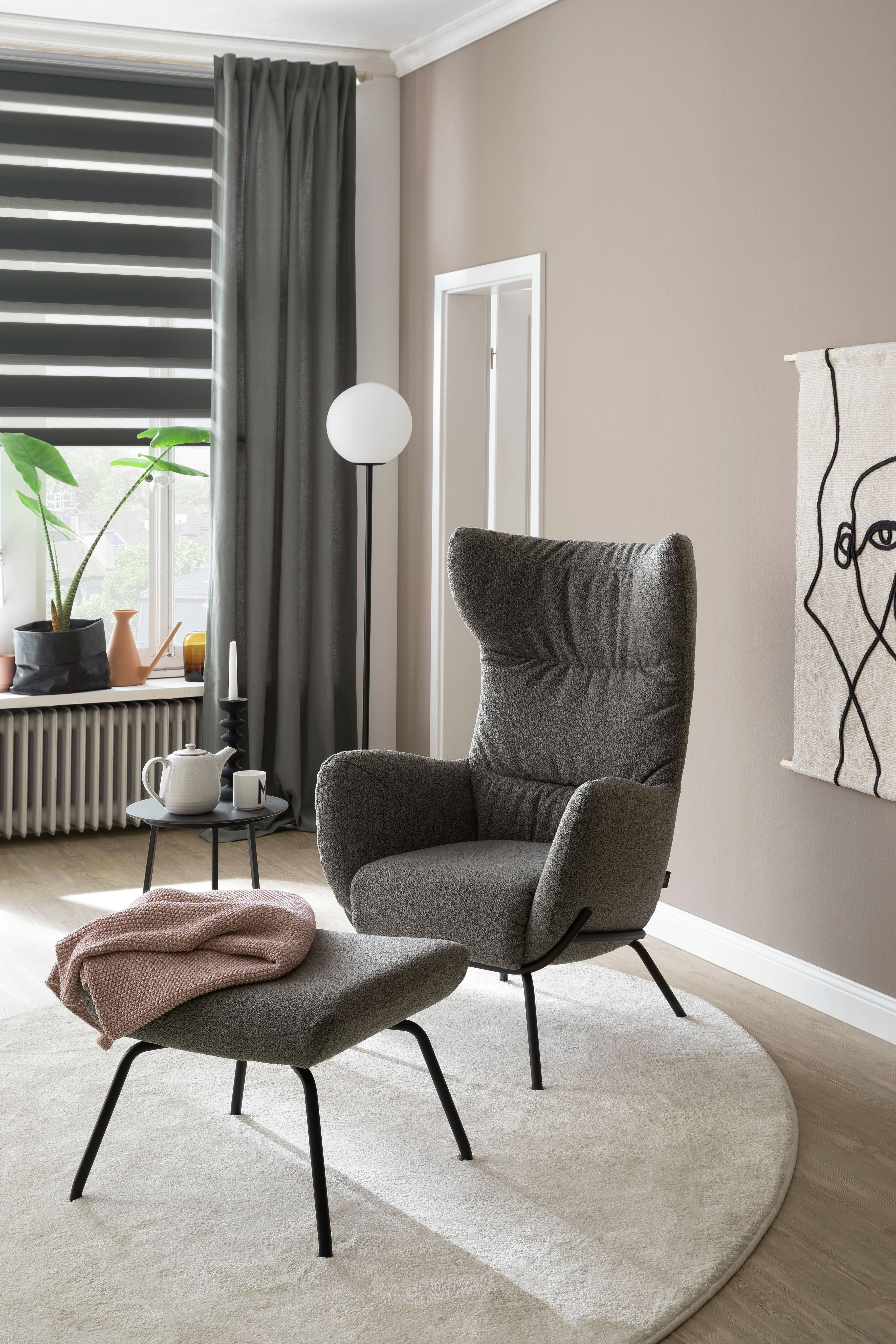 Doppelrollo "Tilda", grau, B:100cm H:150cm, Polyester, SCHÖNER WOHNEN-KOLLEKTION, Rollos, Doppelrollo, geklemmt, silberne oder weisse Rollo-Technik grau 150cm, einseitig verschiebbar, 100cm