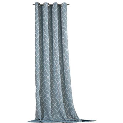 Vorhang WECKBRODT "Jasper" Gr. 1, blau (petrol), B:140cm H:245cm, Jacquard, Polyester, Gardinen, Jacquard, Ösen, toller 3D-Effekt, blickdicht, Gardine, Store