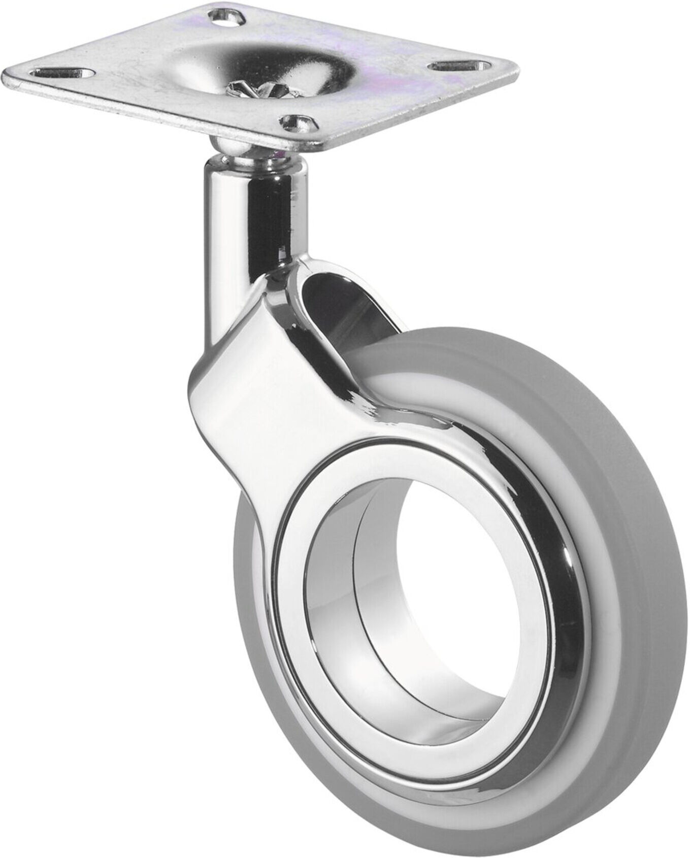 BS Rollen Design-Lenkrolle D.75mm Tragkraft 50kg mit Platte Polyurethan grau (F382.075)