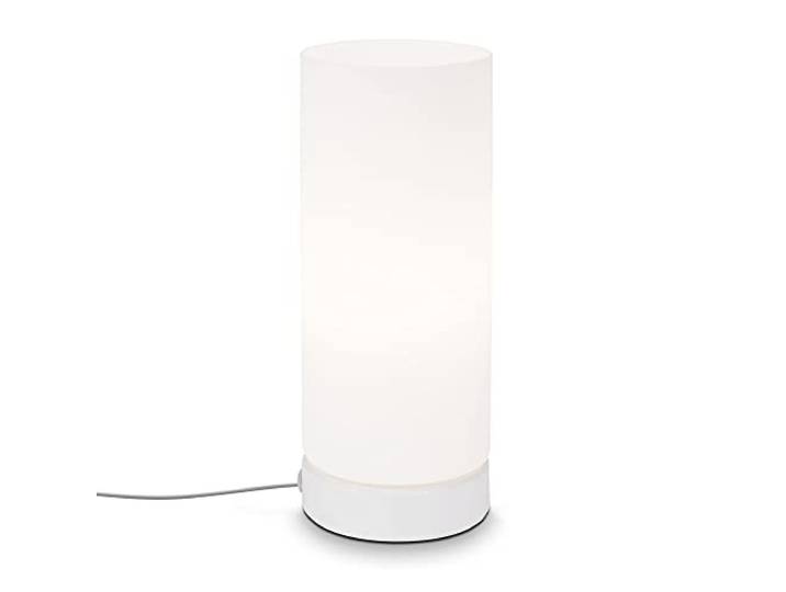 Briloner Leuchten - Lampe de table\, lampe de table avec interrupteur à câble\, 1x E14\, max. 25 watts\, blanc-noir\, 100x250mm (DxH)