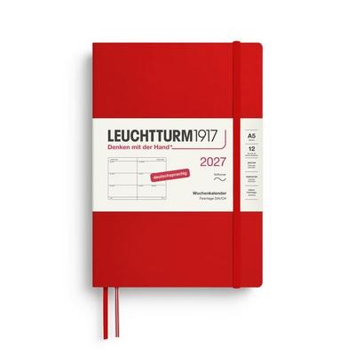 Wochenkalender Medium (A5) 2027, Softcover, Cherry, Deutsch