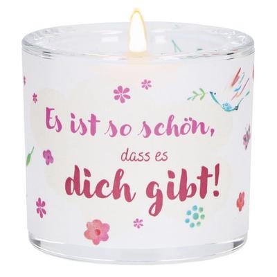 Glaswindlicht zur Erstkommunion - Es ist so schön, dass es dich gibt