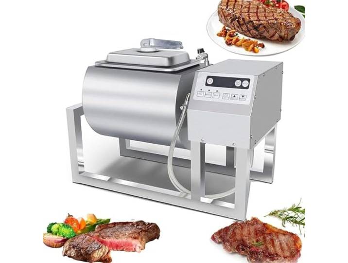 Elektrischer Fleisch-Tumbler-Mariniermaschine, Vakuum-Tumbler-Marinator 18 L FüR Fleisch Und GemüSe Mit Beidseitiger Rotation Und Drei Geschwindigkeiten, Hühnchen Burger Machine