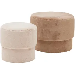 Hockerset Susa Taupe/Beige, 2-teilig