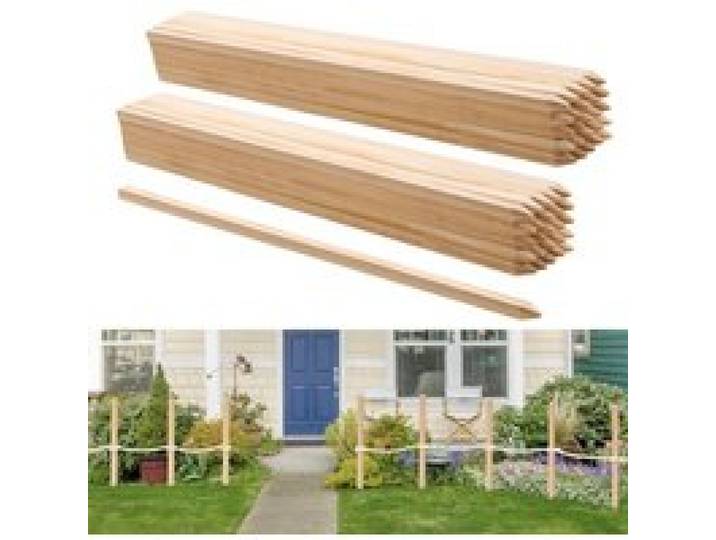 VEVOR Piquets de Clôture Jardin en Bois, Lot de 50, Poteaux Bois à Pointe 19,05 x 19,05 x 914,4 mm, Piquets pour Clôtures Anti-érosion, Délimiter les Zones de Jardin, Support de Croissance des Plantes