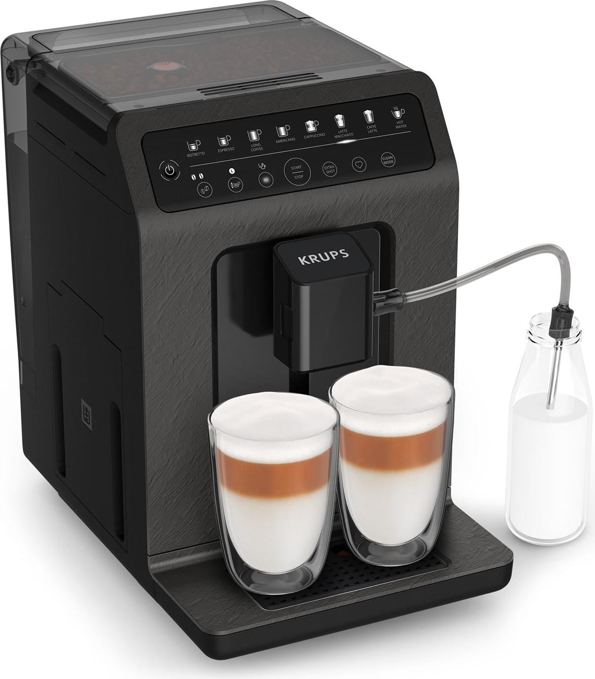 Krups Evidence ECO-Design EA897HE0 espressomachine met ingebouwde molen, zwart en grijs