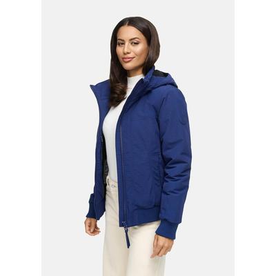 Winterjacke MARIKOO "Mooni 16", Damen, Gr. S, blau (navy), Obermaterial: 100% Nylon. Innenseite: 100% Polyester. Futter: 100% Polyester, Jacken Winterjacke, Gefütterte Übergangsjacke mit Kapuze und Kordelzug