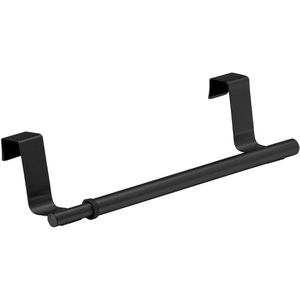 Wenko Handtuchhalter Teleskop 53246100, schwarz, für Türen, aus Edelstahl, Länge 22 - 35 cm