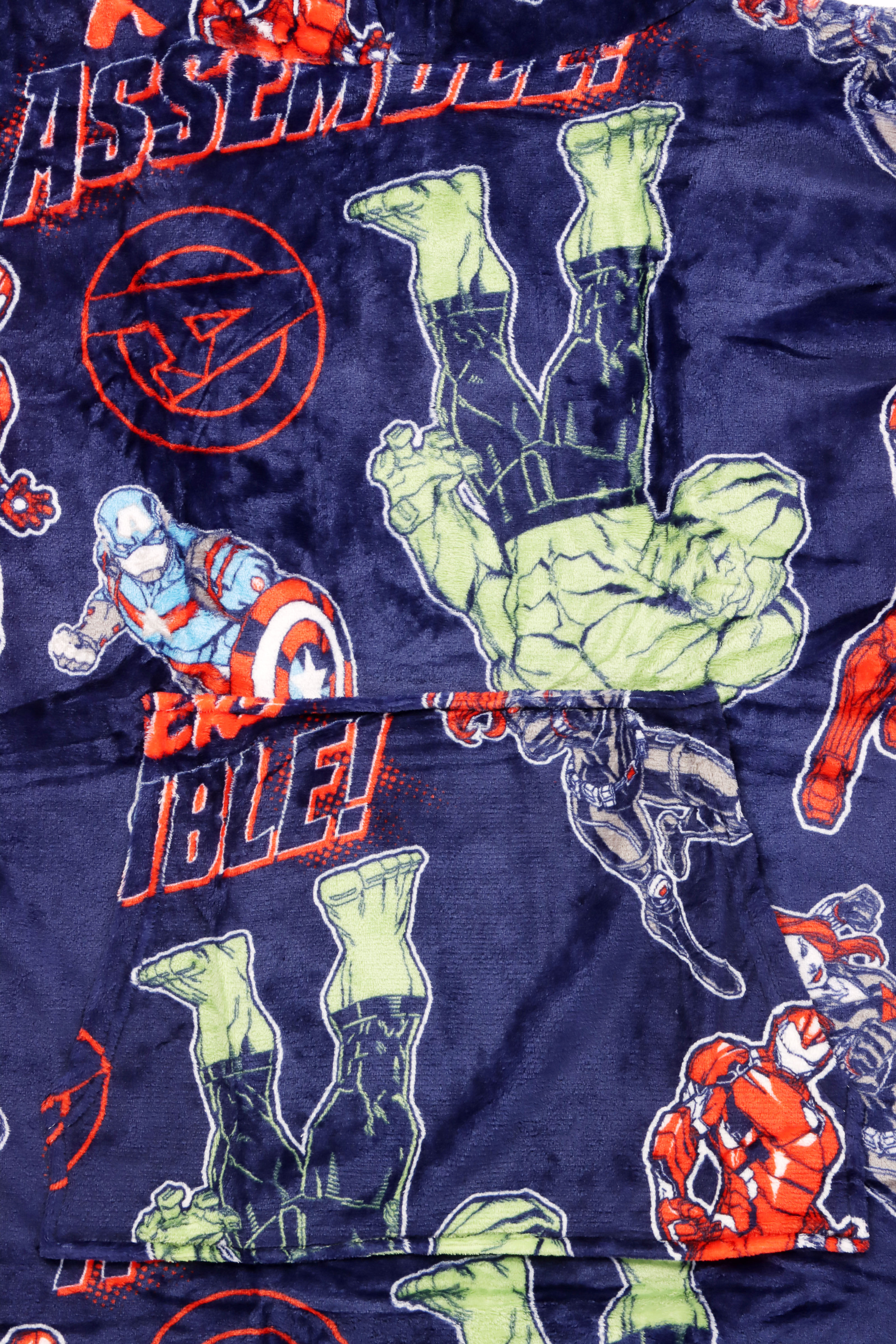 Wohndecke MARVEL "Marvel Avengers Heroes for hire", bunt (blau), B:86cm L:96cm, Polyester, Wohndecken, Wohndecke