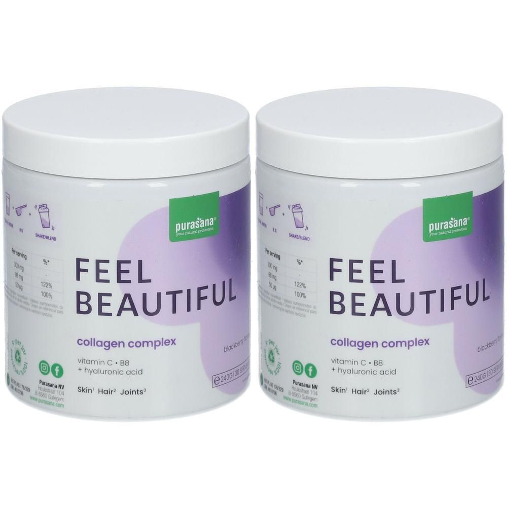 Purasana Feel Beautiful Collagen Blackberry Flavour x2 2x240 g Pulver