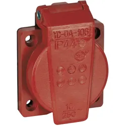 Showgear Chassis connector with cover VDE 16 A - rot