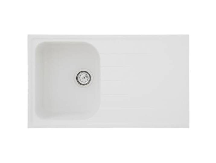 Respekta Orlando évier en granit blanc / 1 évier intégré de 86 x 50 cm/Évier adapté pour les meubles sous évier de 45 cm de largeur