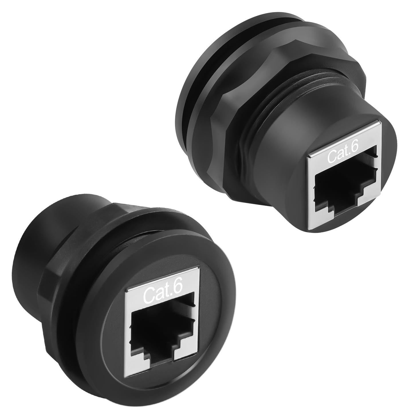 Selius CAT6 RJ45 Ethernet Adapter Koppeling met Schroefdraad voor Vaste Montage - 1000 Mbps