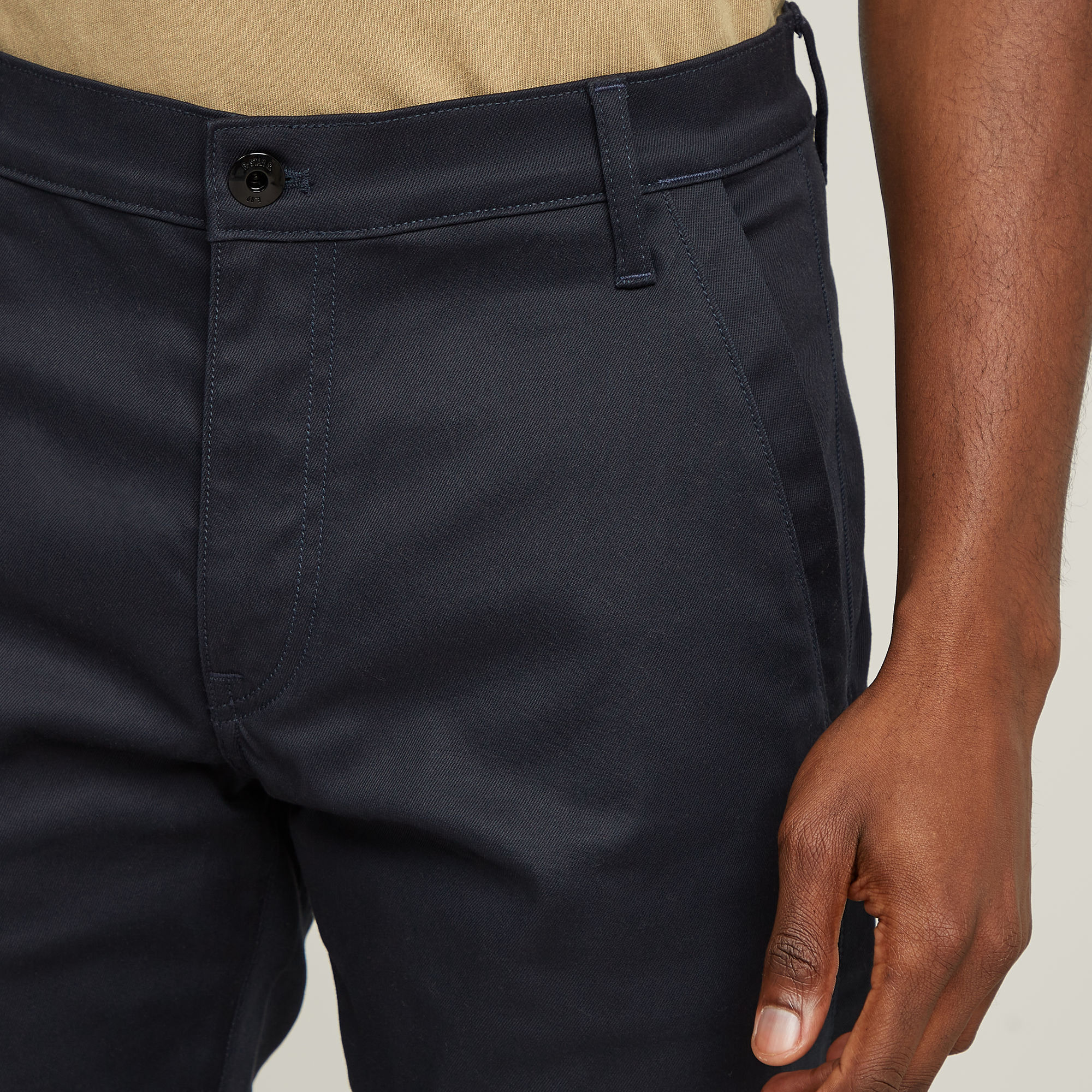 Chinohose G-STAR "Morry Tapered Chino", Herren, Gr. 30, Länge 34, blau (salute), Twill, Obermaterial: 97% Baumwolle, 3% Elasthan, unifarben, lang, Hosen Chinohose, mit Paspeltaschen salute 30, Länge 34