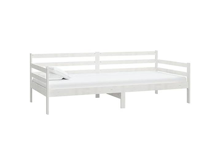 vidaXL Massivholz Kiefer Tagesbett Bettsofa Sofa Bett Einzelbett Sofabett Schlafsofa Bettgestell Gästebett Holzbett Massivholzbett Weiß 90x200cm