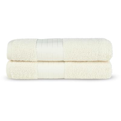 Badetücher GOOD MORNING "Uni", beige (cream), B:70cm L:14cm, Frottee, Frottee, Handtücher, Baumwolle, Walkfrottee, Bordüre, 500 GSM, Einfarbig, Ohne Aufhängung