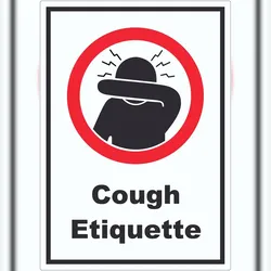 HB-Druck Cough Etiquette Symbol und Text Aufkleber A7 (74x105mm)