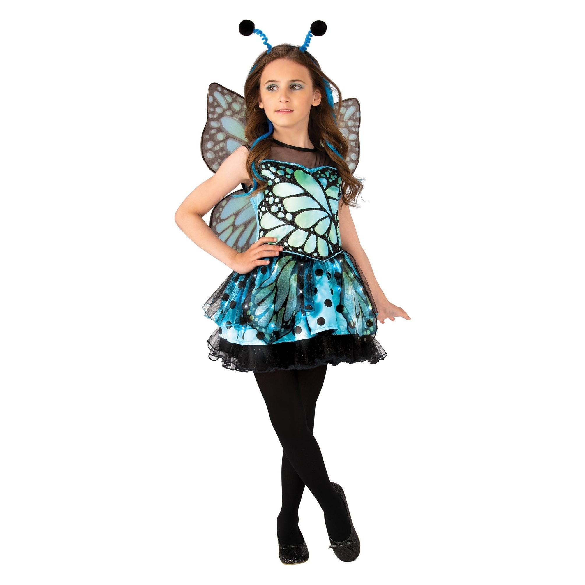 Rubies Kinderkostüm - Schmetterling Light Up Blue Butterfly Kinderkostüm für Mädchen (M) (3015623-4000)