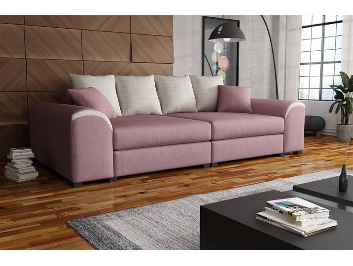 Fun Möbel Big-Sofa Big Sofa Couchgarnitur WELLS Megasofa in Stoff, inkl. Zierkissen