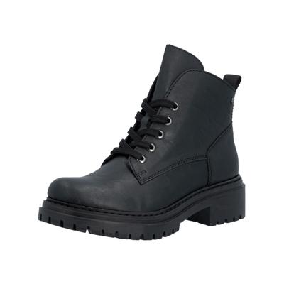 Schnürstiefelette RIEKER "Rieker Stiefelette Lederimitat", Damen, Gr. 41, schwarz, Lederimitat, Schuhe Schnürstiefelette