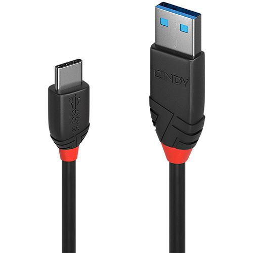 Lindy 0.15m USB 3.1 Typ C an A Kabel, Black Line