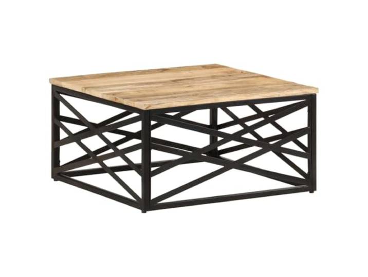 TEKGHUT Couchtisch 68 x 68 x 35 cm Massivholz Mango mit Stahlbeinen Massivholz Mango, Stahlgussbeine, industrieller Stil, einfache Montage, einzigartige Farbnuancen